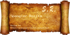 Spengler Rozita névjegykártya